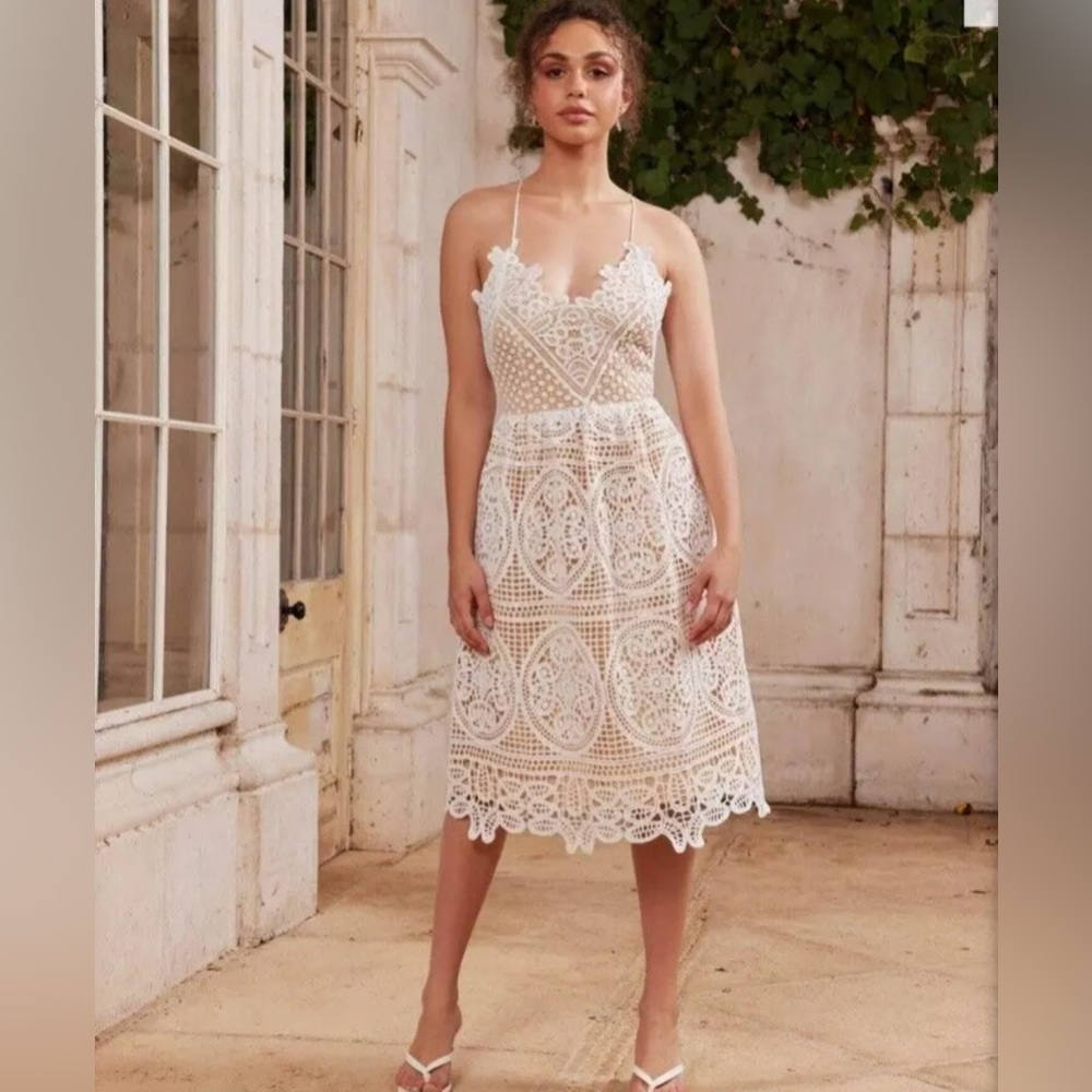 Two Sisters the Label Dress Women's Sz 10 White Lace Crochet